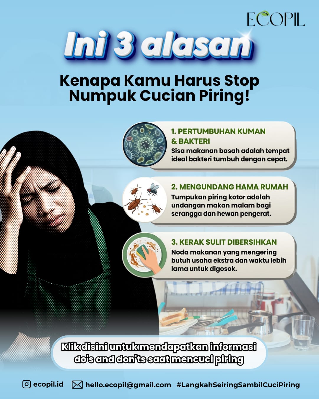 3 Alasan Stop Numpuk Cucian Piring